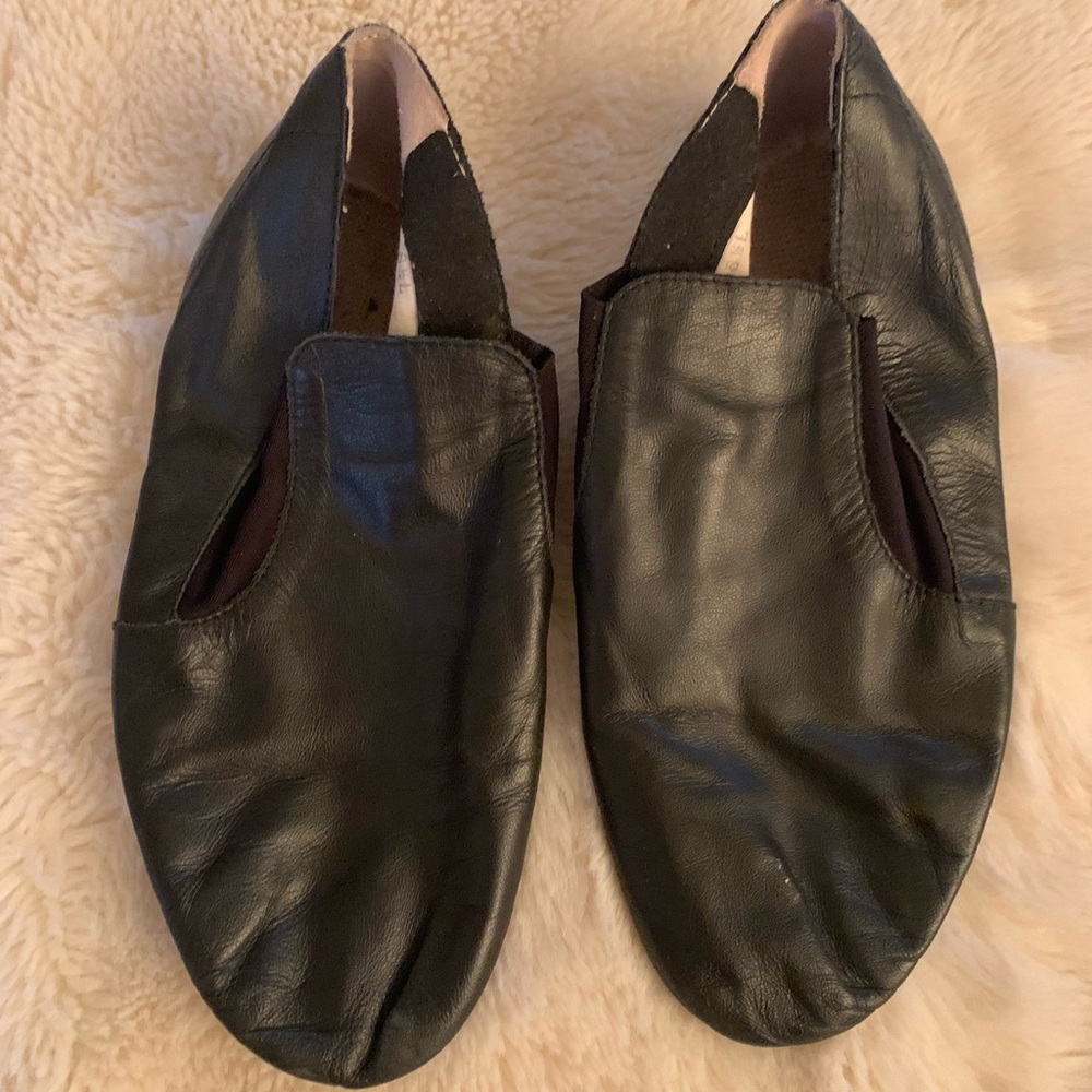 Black Leather Dance Jazz Shoes